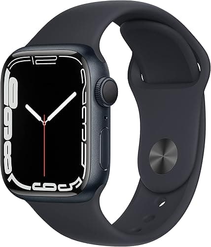 Apple Watch Series 7 (GPS, 41mm) - Midnight Aluminium Case with Midnight Sport Band (Renewed)