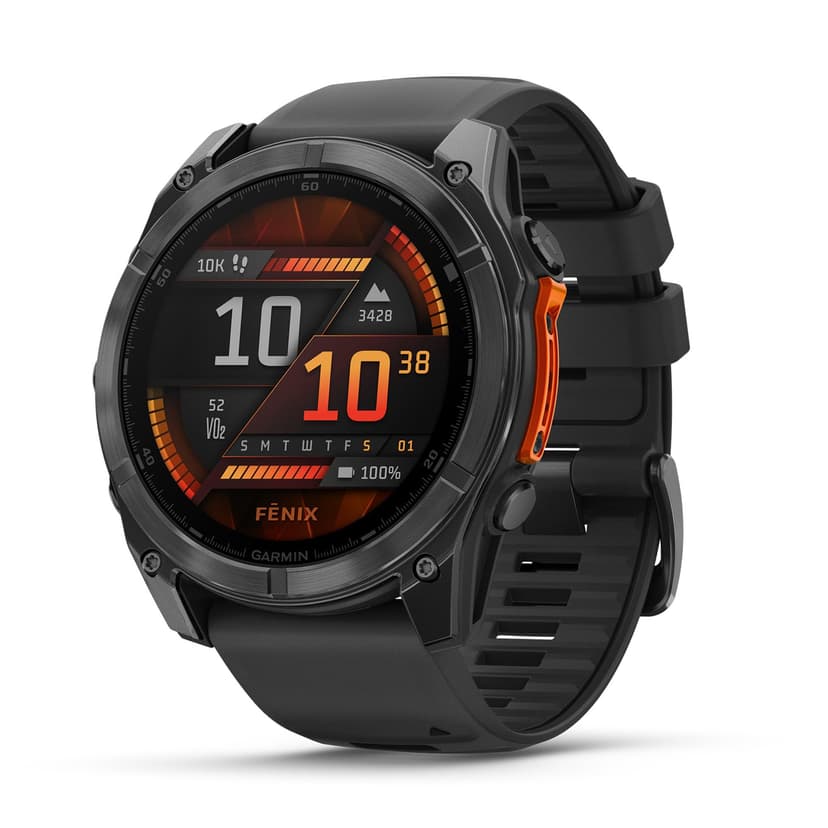 Garmin fēnix 8, 51mm Premium GPS smartwatch, AMOLED touchscreen, multisport, advanced health & training features,built-in LED flashlight,adventure watch with up to 29 days battery life, Slate Grey - 1