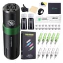 Dragonhawk Kit Tatouage de Machine à Tatouer Rotatif Sans fil avec 1500mah Batterie 3.5mm Stroke Length de 20pcs Aiguilles Power Supply for Tattoo Artists - 1