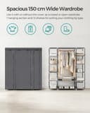 SONGMICS Armoire en Tissu 12 avec Tringle à vêtements et étagères - Armoire Solide pour Chambre à Coucher, Dressing, 150 x 45 x 175 cm, Gris LSF03G - 7