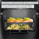Moulinex Multicook & Fry, multicooker and integrated air fryer, 12 programs, Cooking on 2 levels, Delayed start, Capacity 6L, Grey Hippo, MZ730BF0 - 4