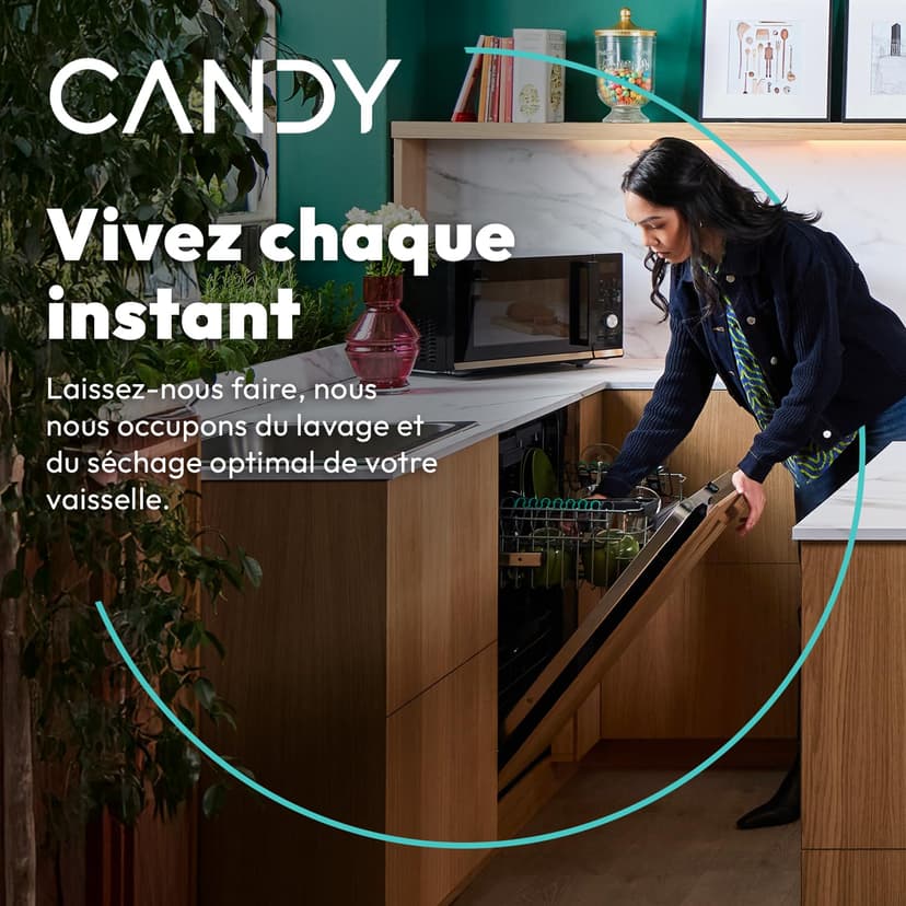 CANDY - Lave-Vaisselle - Pose Libre - 15 Couverts - Classe Énergétique C - Maxi Cuve, Wash & Dry 35 min, Ouverture Automatique, Contrôle à Distance - Noir - 60 x 85 x 60 cm - Modèle CF 5C6F0B - 6
