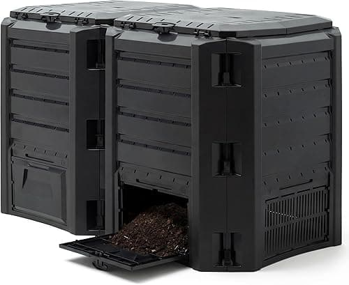 DEUBA® 800L Garden Compost Bin | Composting Organic ECO Waste Converter Box | Recycling Bins | Cleaning Caddy | Food Waste Bin | Dog Food Bin | Worm Farm | Outdoor Compost Garden Storage Box | Black