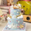 33 Pièces Deco Gateau Bebe Decoration,Cake Topper Lune Étoiles Nuages avec Faon, Décoration de Gâteau pour Bébé, Décoration Gateau Anniversaire Garçon Fille, Décorations de Fête Prénatale - 4