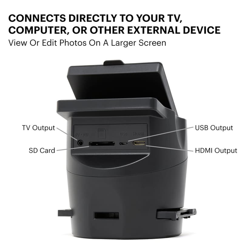 Kodak RODFS35 Digital Film Scanner - Converts 35mm, 126, 110, Super 8 & 8mm Slides & Negatives to JPEG - Includes 3.5-inch LCD & EasyLoad Inserts (Black) - 3