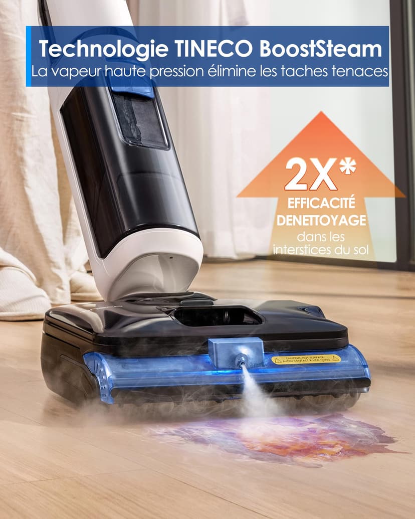 Tineco Floor One S6 Stretch Steam Wet Dry Vacuum Cleaner, Powerful Sucton, Anti-Tangle Design, Long Runtime, 180¡ã Lay-Flat - 2