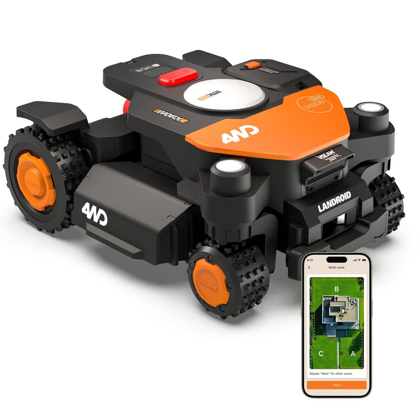 WORX Vision Cloud 4WD Robot Tondeuse WR341E, sans Fil pér… - 1