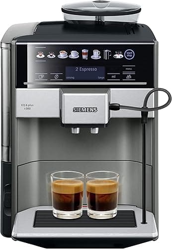 Siemens, machine à café automatique, système de lait, 12 boissons, nettoyage automatique du système de lait, broyeur en céramique, large écran tactile, EQ6 plus s500, TE655203RW