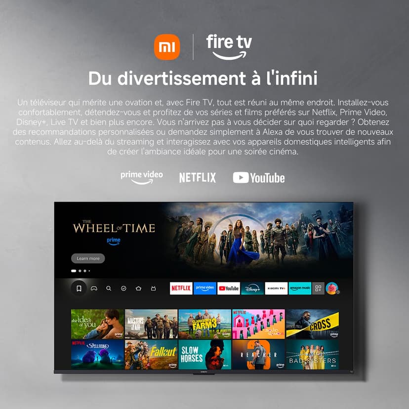 XIAOMI TV F Pro 65, 165 cm (65 Pouces), 4K UHD QLED, Smart TV, Fire TV, Contrôle Vocal Alexa, HDR10+, 60Hz avec 120Hz Game Boost Mode, MEMC, 2Go+32Go, Compatible avec AirPlay - 9