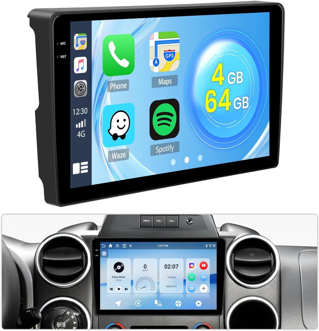 Roinvou 4+64G Schermo Autoradio per Citroen Berlingo & Peugeot Partner 2015-2018 CarPlay Android Auto, 9 Pollici Incell Touchscreen Android 15 Stereo Auto GPS Bluetooth EQ WIFI RDS FM SWC Telecamera