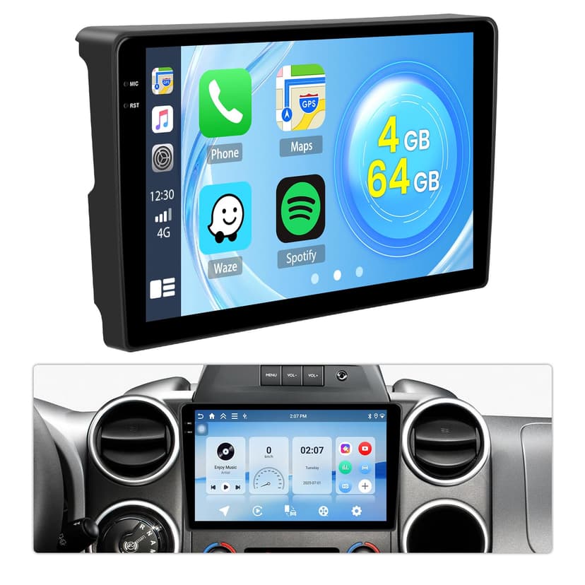 Roinvou 4G+64G Android 15 Autoradio pour Citroen Berlingo & Peugeot Partner 2015-2018 sans Fil Carplay Android Auto, 9'' Incell Écran Tactile Radio GPS Bluetooth FM RDS WiFi EQ SWC Caméra de Recul - 1