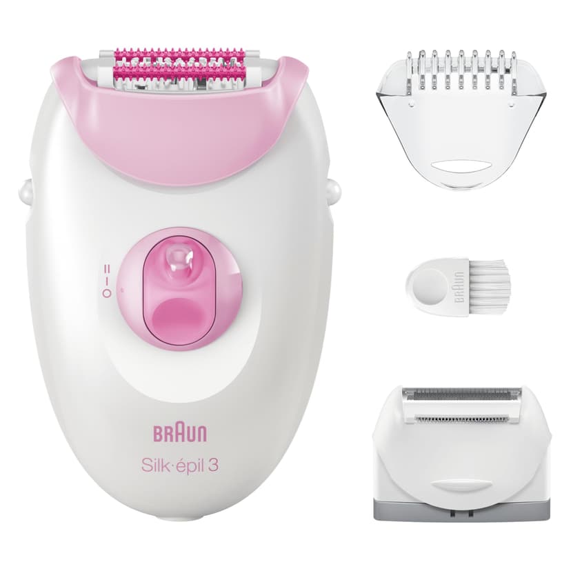 Braun Silk-épil 3, Corded Epilator for Hair Removal, Weeks of Smooth Skin, with Lady Shaver Head & Trimmer Comb, 3-031, Pink - 2