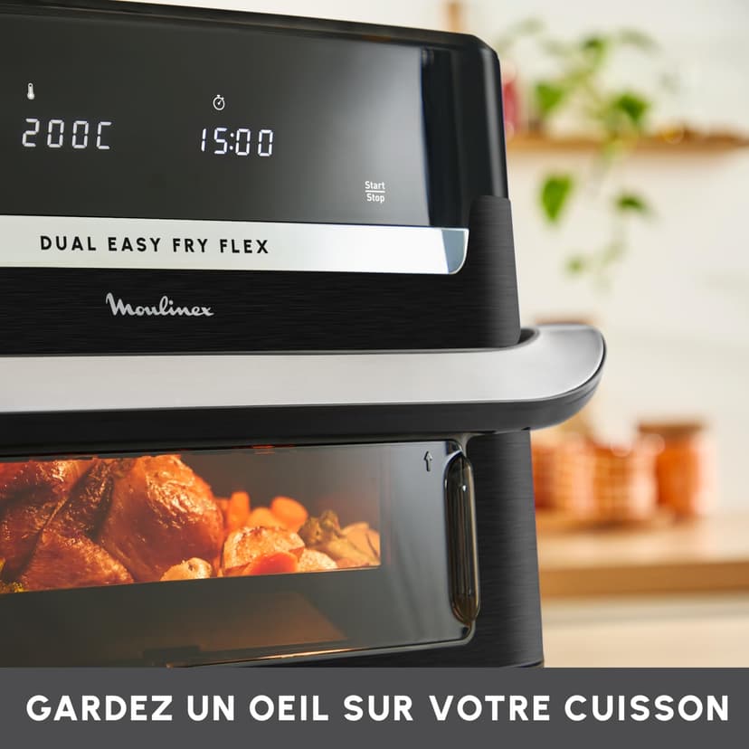 Moulinex Easy Fry Dual Flex, Air Fryer, Large Drawer 9L, Double Zone, Removable Divider, Up to 8 People, 7 Intuitive Programs, EZ9228F0, Black - 6