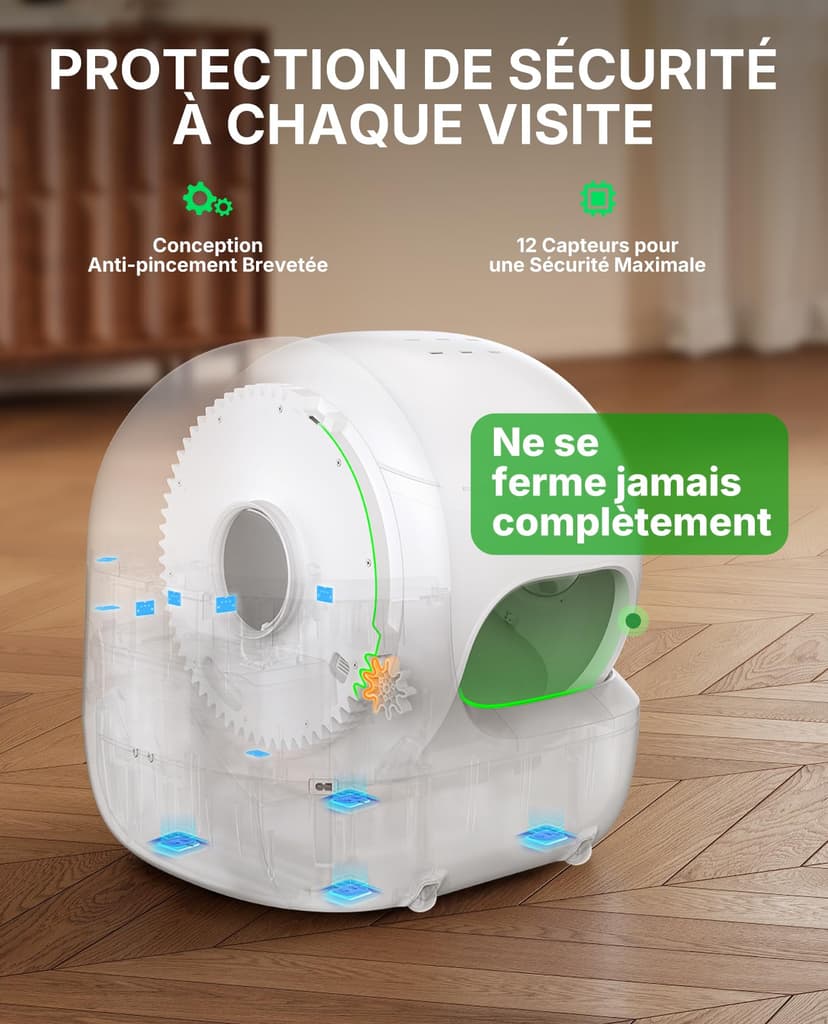 PETKIT PUROBOT MAX PRO 2 Litiere Chat Autonettoyante, Bac Litière Autonettoyante Nouvelle Amélioré avec Caméra, Entrée plus Grande,Wi-FI 2,4GHz&5GHz,Nettoyage et Suivi de Santé AI,pour Plusieurs Chats - 7