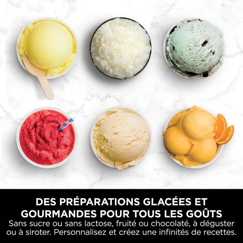 Ninja CREAMi Deluxe Machine a glace et sorbetière, 2 bacs, 10 fonctions, crème glacée, yaourts glacés, des milkshakes, des slush, Pièces amovibles lavables au lave-vaisselle, Stone/Or NC502EUSTGD - 9