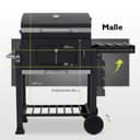 tepro Grillwagen Toronto Click Charcoal Barbecue, Anthracite/Stainless Steel, 56 x 41.5 cm - 2