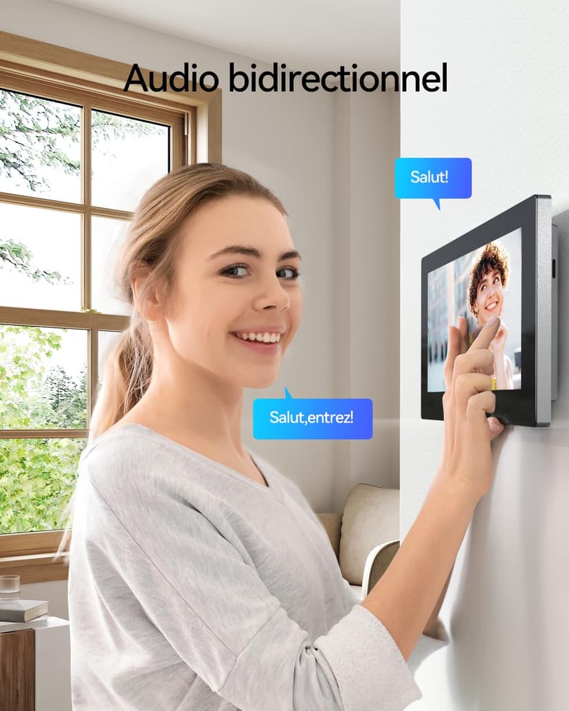 TMEZON 2 Fils Visiophone Connecté Interphone Vidéo Filaire, IP 7’’ Moniteur Ecran Tactile, 1080P Sonnette de Caméra Vision Nocturne, APP Déverrouillage à Distance, Badges RFID, Detection Humaine, M790 - 5