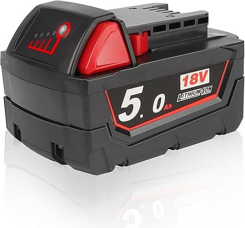 Waitley M18B5 18V 5.0Ah Compatible with Milwaukee M18 48-11-1850 48-11-1852 48-11-1820 48-11-1828 48-11-1830 Cordless Power Tools