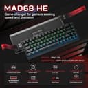 YUNZII x MADLIONS MAD68 HE Rapid Trigger Wired Magnetic Mechanical Gaming Keyboard 60% Hall Effect Switches Adjustable Actuation, PBT Keycaps RGB Hot-Swap,8K Hz Polling Rate(Black,Amber Pro Switch) - 2