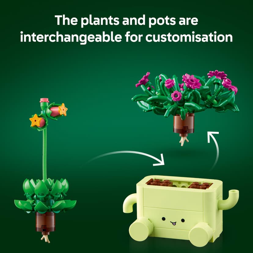 LEGO Botanicals Rocking Plants - Artificial Flowers Set - incl. 2 Faux Plants & 2 Pastel Coloured Pots for Bedroom Decor - DIY Gift Idea for 9+ Year Old Girls & Adults - 11506 - 5