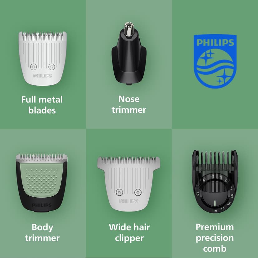 Philips Multigroom 9000 Series All-in-One 23-Piece Trimmer, Shaver & Clipper + OneBlade Trimmer for Men - All-Over Grooming Set for Beard, Nose, Hair & Body, 27 Length Settings (0.2-20 mm), MG9561/30 - 4