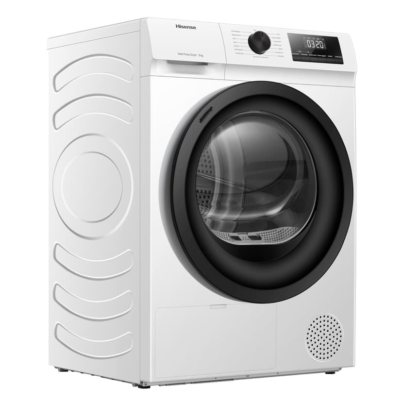 Hisense DHQE800BW2 Sèche-linge, 8 kg, classe D, largeur 60 cm, 16 programmes, séchage automatique, séchage rapide, séchage anti-rides, pompe à chaleur, séchage Ion Refresh, blanc - 6