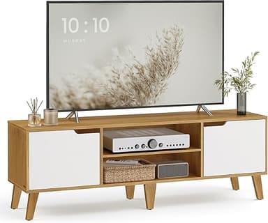 VASAGLE Meuble TV, Support Télé avec Étagère Réglable, po…