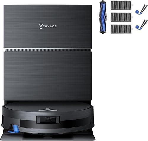 ECOVACS DEEBOT X11 Pro OMNI Robot Vacuum Cleaner Station Cleaning with Accessories Kit, Suction 19500Pa, OZMO Roller 2.0, TruEdge 3.0, Maximum Rise of 4 cm, ZeroTangle 3.0, PowerBoost Technology