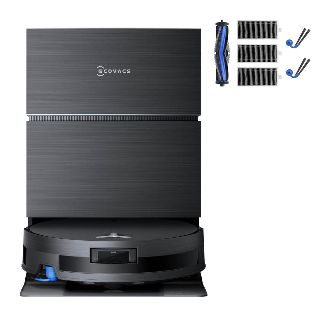 ECOVACS DEEBOT X11 Pro OMNI Robot Vacuum Cleaner Station Cleaning with Accessories Kit, Suction 19500Pa, OZMO Roller 2.0, TruEdge 3.0, Maximum Rise of 4 cm, ZeroTangle 3.0, PowerBoost Technology