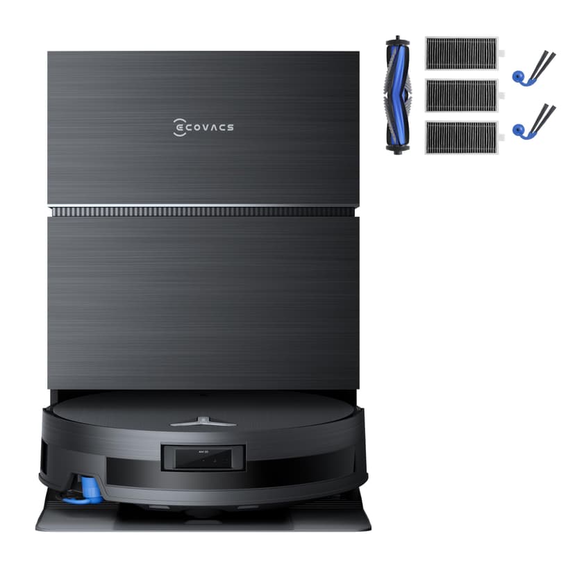 ECOVACS DEEBOT X11 Pro OMNI Robot Vacuum Cleaner Station Cleaning with Accessories Kit, Suction 19500Pa, OZMO Roller 2.0, TruEdge 3.0, Maximum Rise of 4 cm, ZeroTangle 3.0, PowerBoost Technology - 1