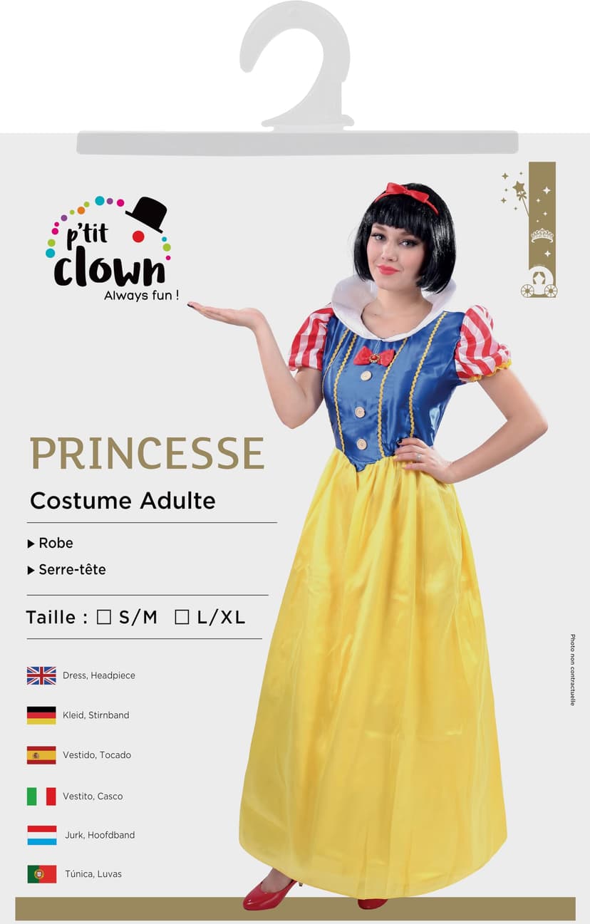 Costume Princesse Jaune Bleu Adulte PtitClown - 4