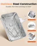 Stainless Steel Cat Litter Tray with High Sides, XXL Metal Cat Litter Box with Scoop, Hooded Toilet for Cat Rabbit, Pet Tray for Large and Small Cats, Leak-Proof, Odour-Free, Easy to Clean, Light Grey - 4