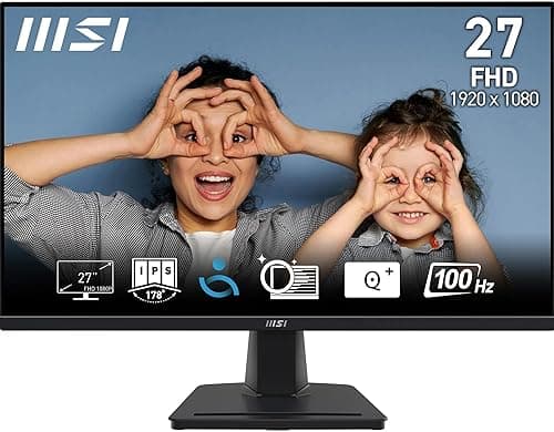 MSI Pro MP275 écran bureautique 27" Full HD - Dalle IPS 1920 x 1080, 100 Hz, écran respectueux des Yeux, Haut-parleurs intégrés, inclinable - HDMI 1.4b, D-Sub (VGA)