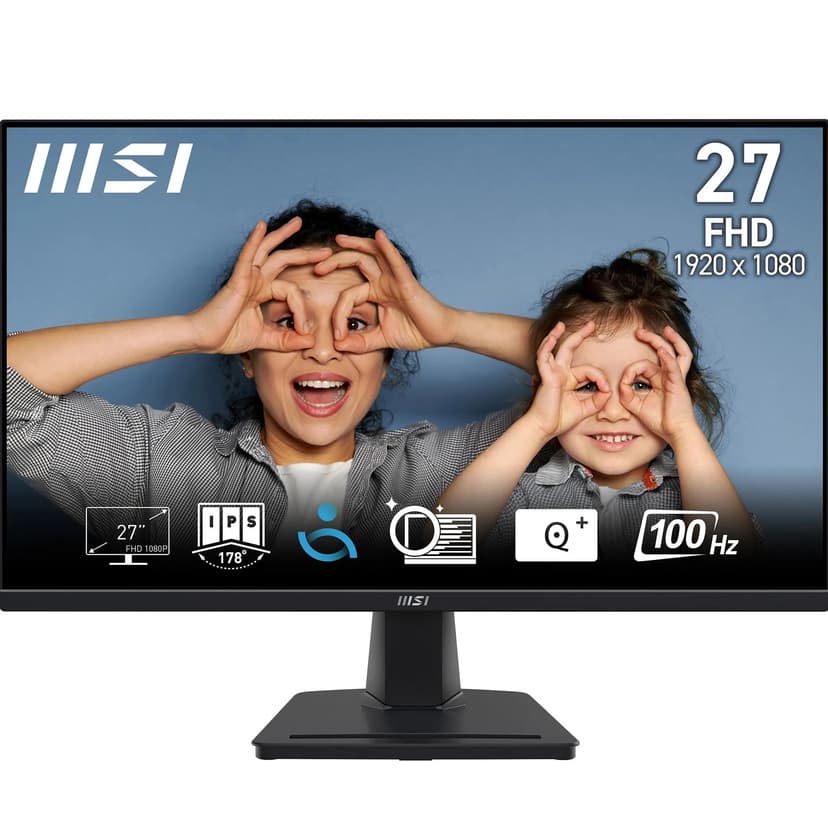 MSI Pro MP275 écran bureautique 27" Full HD - Dalle IPS 1920 x 1080, 100 Hz, écran respectueux des Yeux, Haut-parleurs intégrés, inclinable - HDMI 1.4b, D-Sub (VGA) - 1