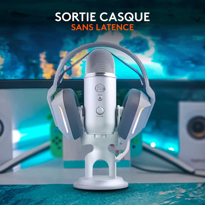 Blue Microphones Yeti, Micro USB pour Enregistrer, Streaming, Gaming, Podcast, Micro Gaming condensateur, Micro PC & Mac avec Effets Blue VO!CE, Support ajustable, Plug and Play - Argent - 6