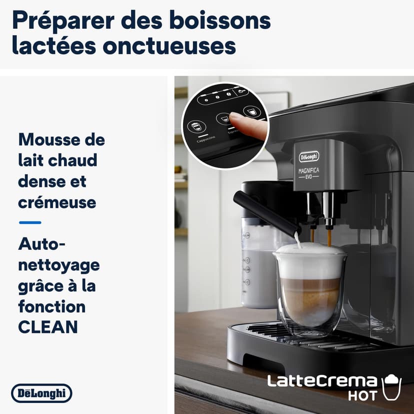 De'Longhi Magnifica Start ECAM220.60.B, Fully Automatic Bean to Cup Coffee Machine with 4 One-Touch Recipes, Soft-Touch Control Panel, Auto Milk, 1450W, Black - 4