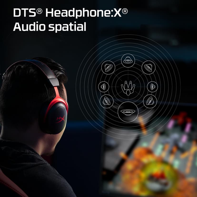 HyperX Cloud II Wireless -Gaming Headset for PC, PS5, PS4, Long Lasting Battery Up to 30 Hours, DTS® Headphone:X®Spatial Audio, Memory Foam, Detachable Noise Cancelling Microphone with Mic Monitoring - 5