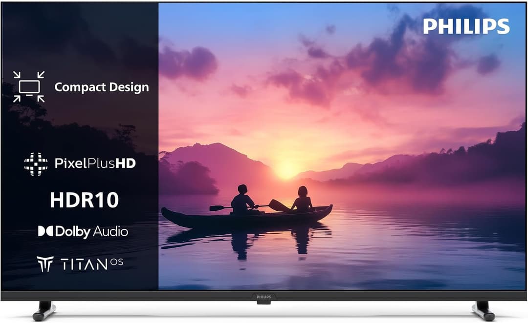 Philips 24PHS6000 2K HD LED Smart TV - Display 24’’ con Pixel Plus, piattaforma Titan OS e Dolby Digital Sound - Funziona con Alexa e Google Voice Assistant