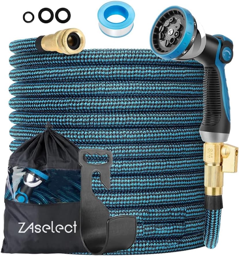 150FT or 200FT Expandable Garden Hose, Water Hose with Extra Strength Fabric, with 10-Pattern Spray Nozzle, Leakproof Lightweight Expanding Hose for Watering and Washing (150FT/45Meters) - 1