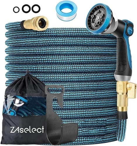 150FT or 200FT Expandable Garden Hose, Water Hose with Extra Strength Fabric, with 10-Pattern Spray Nozzle, Leakproof Lightweight Expanding Hose for Watering and Washing (150FT/45Meters)