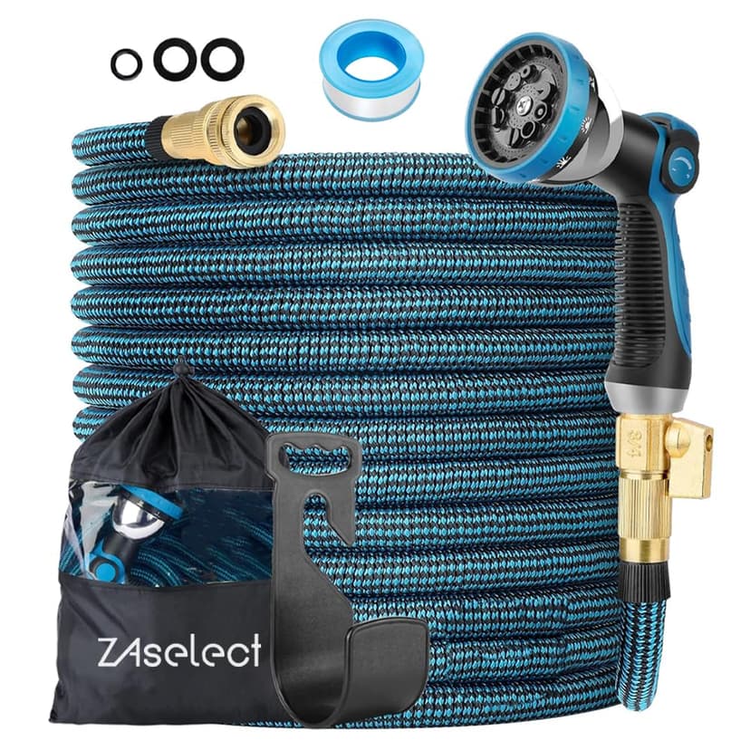 150FT or 200FT Expandable Garden Hose, Water Hose with Extra Strength Fabric, with 10-Pattern Spray Nozzle, Leakproof Lightweight Expanding Hose for Watering and Washing (150FT/45Meters) - 1