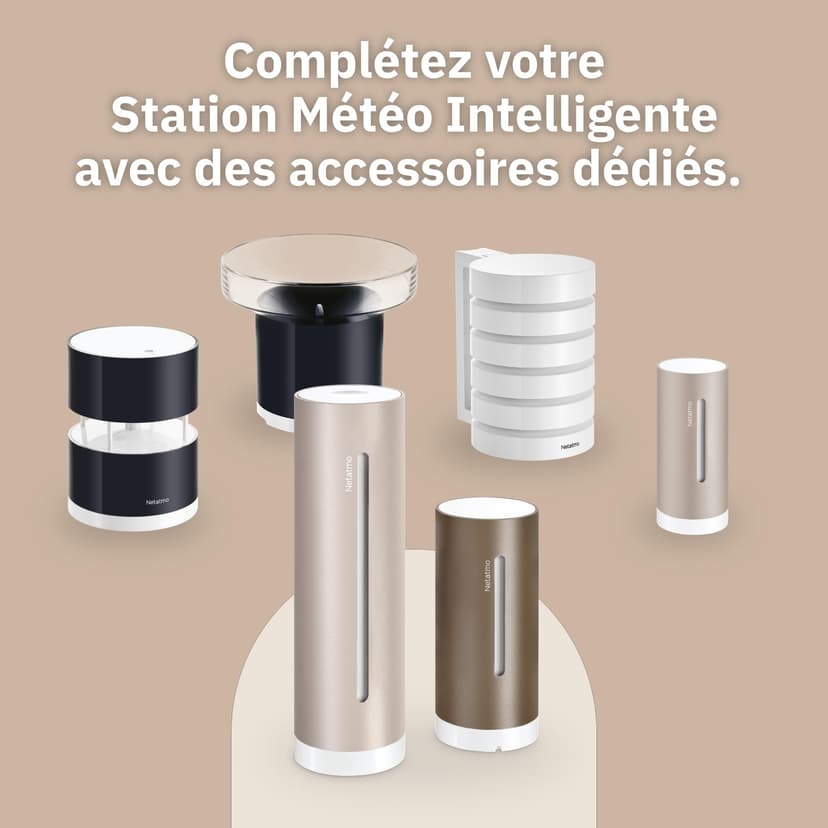 Netatmo Station Météo ORIGINAL 2e génération | Intérieur & Extérieur | Température, Humidité, Qualité de l'air, UV, Pollens, Prévisions météo | Compatible Apple, Alexa, Google - Sable - NWS-S-EC - 6