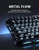 GravaStar Mercury K1 75% Wireless Mechanical Keyboard, Aluminum Alloy Gaming Keyboard with Knob, Hot Swappable, Linear Switches, Transparent Keycaps, RGB Backlit, 2.4GHz/BT5.0/USB-Black Mist - 3