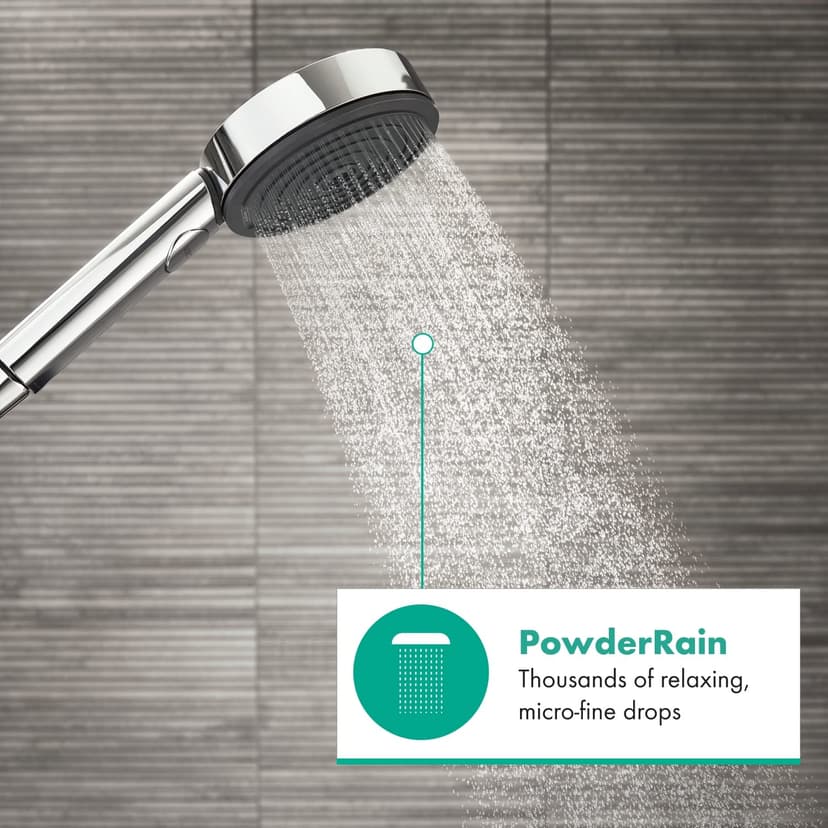 hansgrohe Pulsify Select S - Pommeau de douche économie d'eau avec 9 l/min (EcoSmart), Douchette à main avec 3 types de jet (Edition Activation), Douchette ronde (diamètre 105 mm), Chromé, 24101000 - 4
