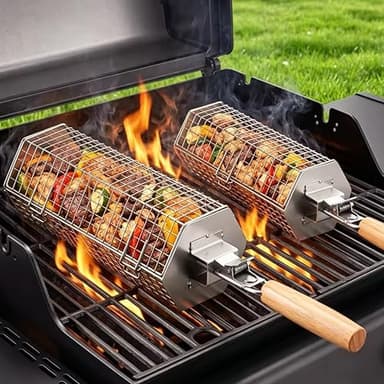 Yaskyly Panier à Barbecue Roulant, Design Hexagonale à Ou…
