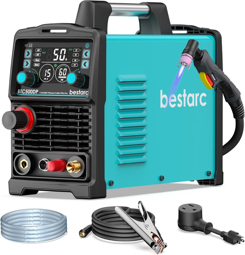 bestarc Plasma Cutter, Pilot Arc [Air Sensor Technology] 110/220V BTC500DP 10th Generation, 50Amps Screen Display Digital Plasma Cutting Machine (BTC500DP 10GEN 110/220V) - 1