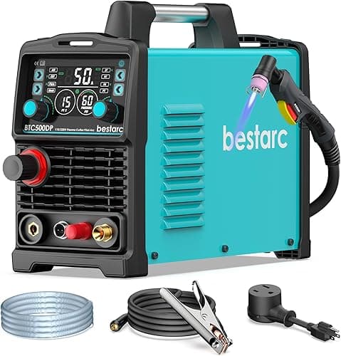bestarc Plasma Cutter, Pilot Arc [Air Sensor Technology] 110/220V BTC500DP 10th Generation, 50Amps Screen Display Digital Plasma Cutting Machine (BTC500DP 10GEN 110/220V)
