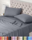 Utopia Bedding Bed Sheet Set King, Grey, 4 Piece – Fitted Sheet, Flat Sheet with 2 Pillow Cases 50x75 – Wrinkle, Shrinkage & Fade Resistant – Oeko-Tex Certified, Polyester Microfiber Fabric - 1
