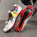 Hixingo Chaussures de Cyclisme pour Femmes Hommes, Graffitis Colorés Impression Chaussures D'équitation sur Montagne, Crampons Respirantes Semelle Dure Chaussures de Vélo - 3