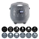 Yum Asia Panda Mini cuiseur à riz avec bol en céramique Ninja et logique floue avancée (3,5 tasses, 0,63 litre) 4 fonctions de cuisson du riz, 4 fonctions multicuiseur, 220-240V (Cobalt Grey) - 2